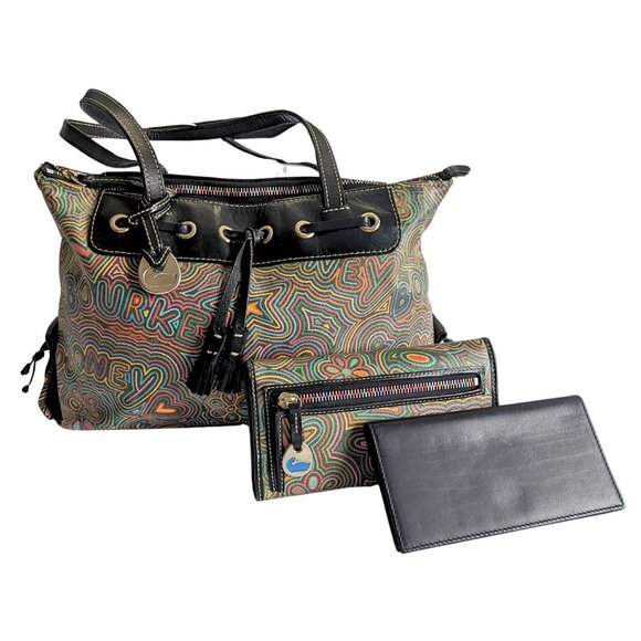 Dooney & Bourke Handbags - Vintage Y2K Dooney & Bourke Rainbow Graffiti Matching Set - Bag Wallet Checkbook